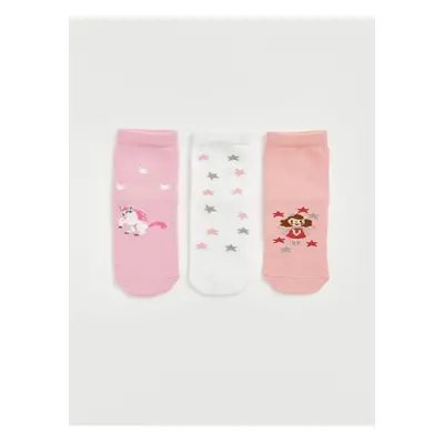 LC Waikiki Printed Baby Girl Sock Socks 3-Piece