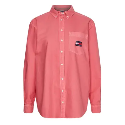 Tommy Jeans Shirt - TJW BADGE BOYFRIEND SHIRT pink