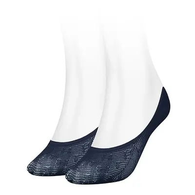 Tommy Hilfiger Socks - TH WOMEN FOOTIE 2P TH BURN OUT blue