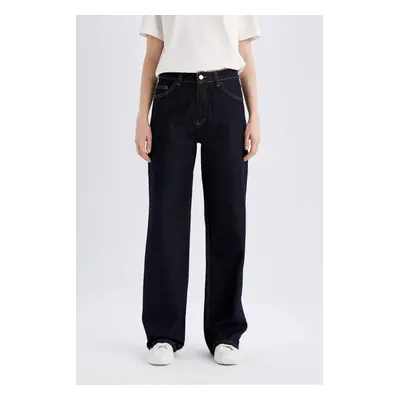 DEFACTO Straight Wide Fit High Waist Wide Leg Long Jeans