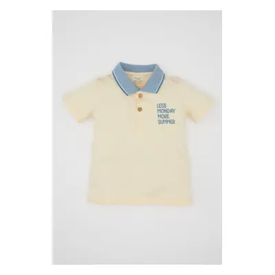 DEFACTO Baby Boy Printed Short Sleeve Polo T-Shirt