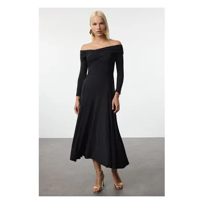 Trendyol Black A-Line Knit Dress