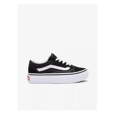 Bílo-černé klučičí semišové boty VANS Old Skool Platfor - unisex