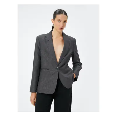 Koton Blazer Jacket Double Breasted Pocket Regular Fit