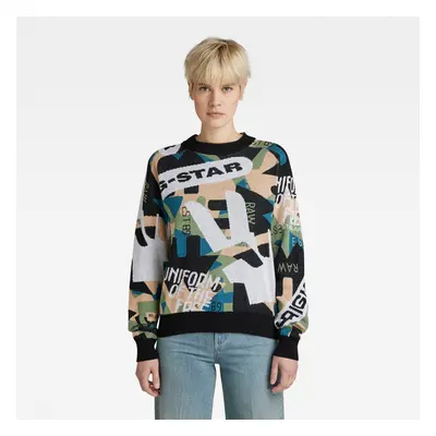 G-STAR Sweater - Jacquard raglan knit multicolor