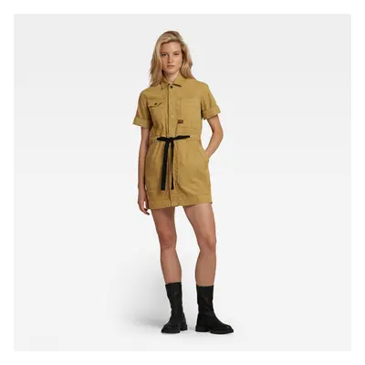 G-STAR Dress - Army dress short sleeve mustard