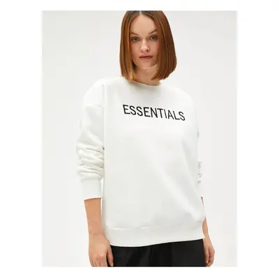 Koton Letter Embroidered Sweatshirt Thick Cotton