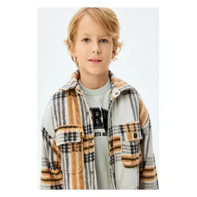 Koton Ecru Plaid Boy Jacket