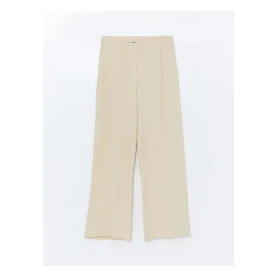 LC Waikiki Straight Wide Leg Women's Trousers with Elastic Waist