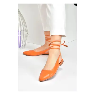 Fox Shoes Orange Women's Tied Ankle Flats shoes