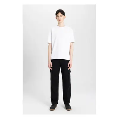 DEFACTO Gabardine Trousers Cargo Pocket Straight Leg