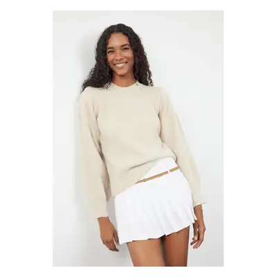 Trendyol Stone Soft Textured Crew Neck Knitwear Sweater