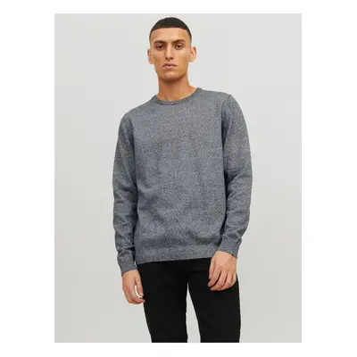 Tmavě modrý žíhaný basic svetr Jack & Jones Basic - Pánské