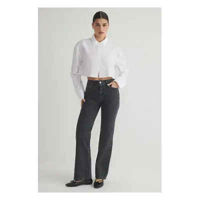 Trendyol Black High Waist Wide Leg Jeans