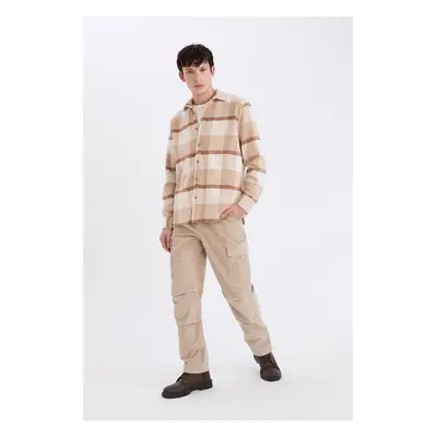 DEFACTO Corduroy Trousers Wide Leg Cargo Pocket Straight Leg