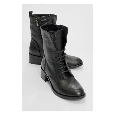 LuviShoes Black Leather Women's Boots