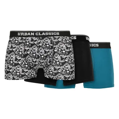 Organické boxerky 3-balení detail aop/black/jaspis