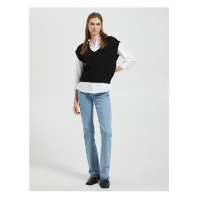 Koton V-Neck Sweater Knitted Ribbed