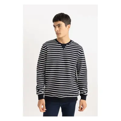 DEFACTO Modern Fit Crew Neck Striped Sweatshirt