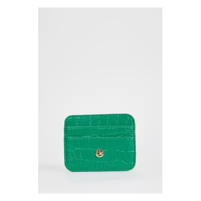 DEFACTO Women's Faux Leather Croco Card Holder