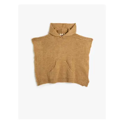 Koton Knitwear Poncho Oversize Hooded Kangaroo Pocket