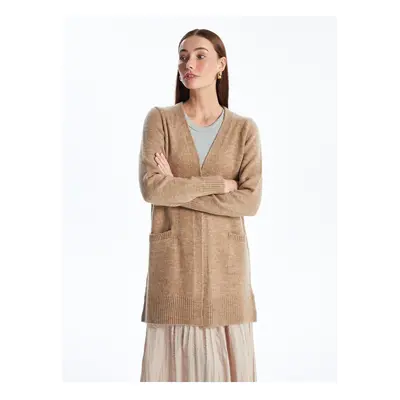 LC Waikiki Shawl Collar Plain Long Sleeve Women's Knitwear Cardigan