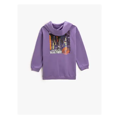 Koton Back Printed Hooded Sweatshirt