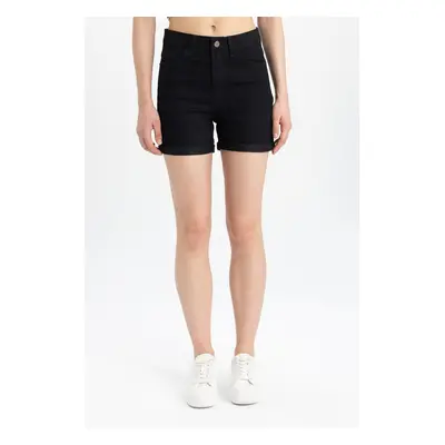 DEFACTO Normal Waist Folded Leg Basic Jean Bermuda Shorts