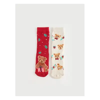 LC Waikiki 2-Piece Christmas Themed Girls' Towel Socks