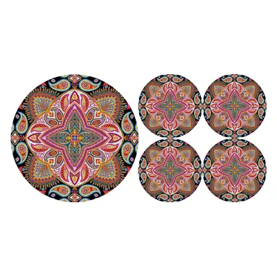 Bertoni Home Unisex's 1+4 Round Table Pads Set Polka