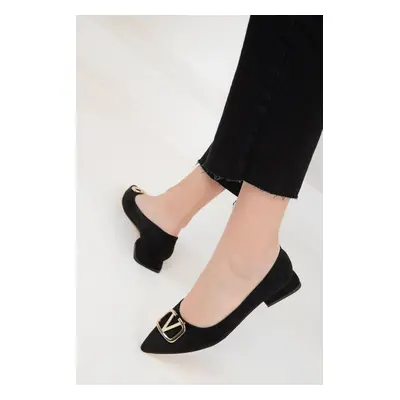 Soho Black Suede Women's Classic Heeled Shoes