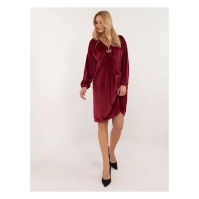 Dress-DHJ-SK-19890.86P-burgundy