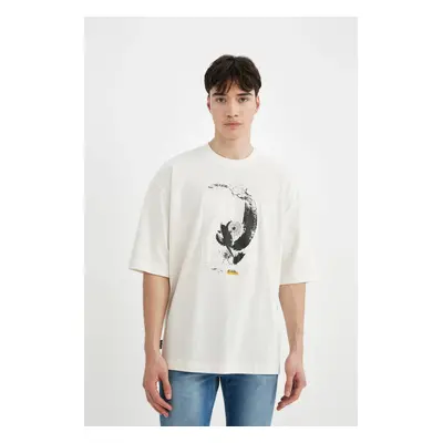 DEFACTO Loose Fit Crew Neck Printed Short Sleeve T-shirt