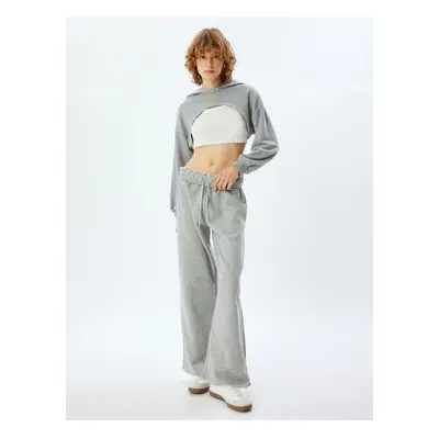 Koton X Inji - Wide Leg Sweatpants Oversize with Waist Tie and Pocket