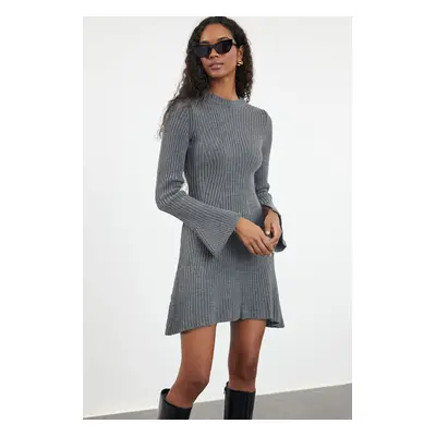 Trendyol Anthracite Mini Knitwear A-Line Form Dress