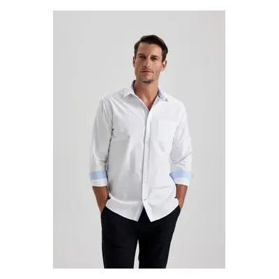 DEFACTO Regular Fit Oxford Basic Plain Long Sleeve White Shirt