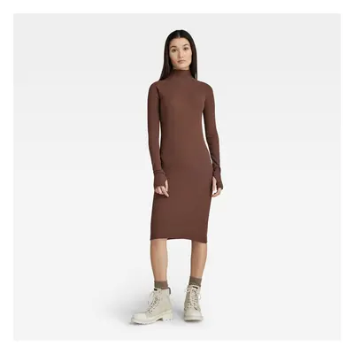 G-STAR Dress - Rib slim dress wmn brown