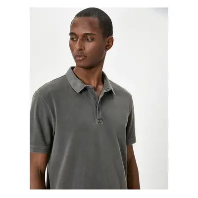 Koton Polo Neck T-Shirt Buttoned Short Sleeve Cotton