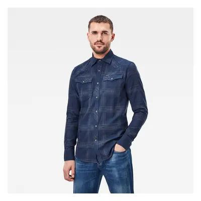 G-STAR Shirt - slim shirt l\s dark blue