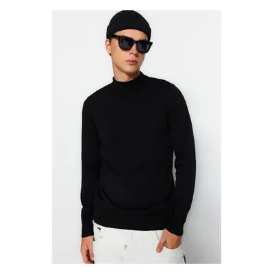 Trendyol Black Slim Fit Cotton Half Turtleneck 100% Cotton Basic Sweater