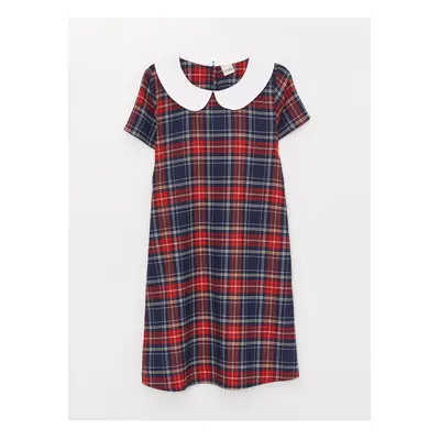 LC Waikiki Baby Collar Plaid Short Sleeve Girls' Dress