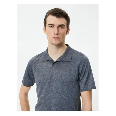 Koton Polo Neck Fine Knitwear T-Shirt Slim Fit Short Sleeve Brushed