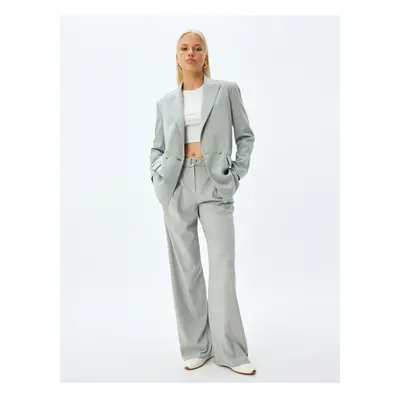 Koton Straight Leg Pocket Belted Fabric Trousers