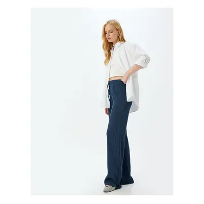 Koton Navy Blue Women's Trousers