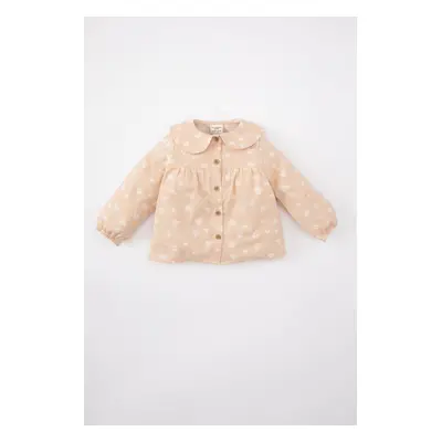 DEFACTO Baby Girl Baby Collar Floral Twill Long Sleeve Shirt