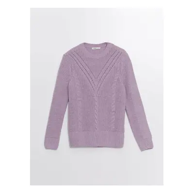 LC Waikiki Crew Neck Openwork Long Sleeve Women's Knitwear Sweater