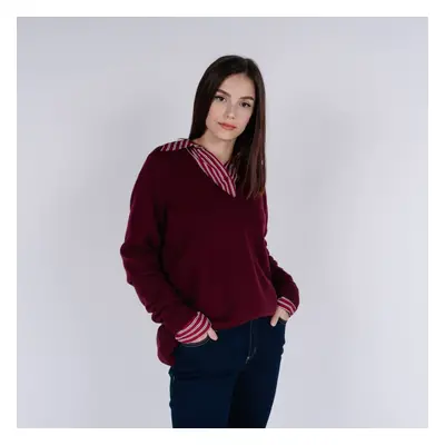 Michael Kors Sweater - CROP V NK TOP burgundy