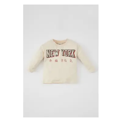 DEFACTO Baby Boy Crew Neck Printed Long Sleeve T-Shirt