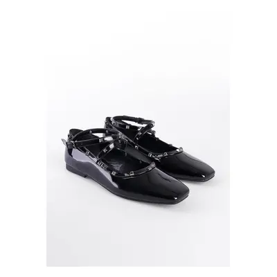 Capone Outfitters Troked Women's Ballerinas with Ankle Strap