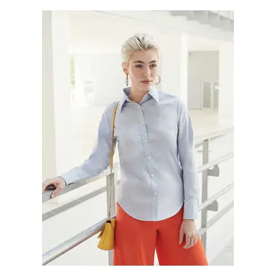 Blue lady-fit classic shirt Oxford Fruit Of The Loom